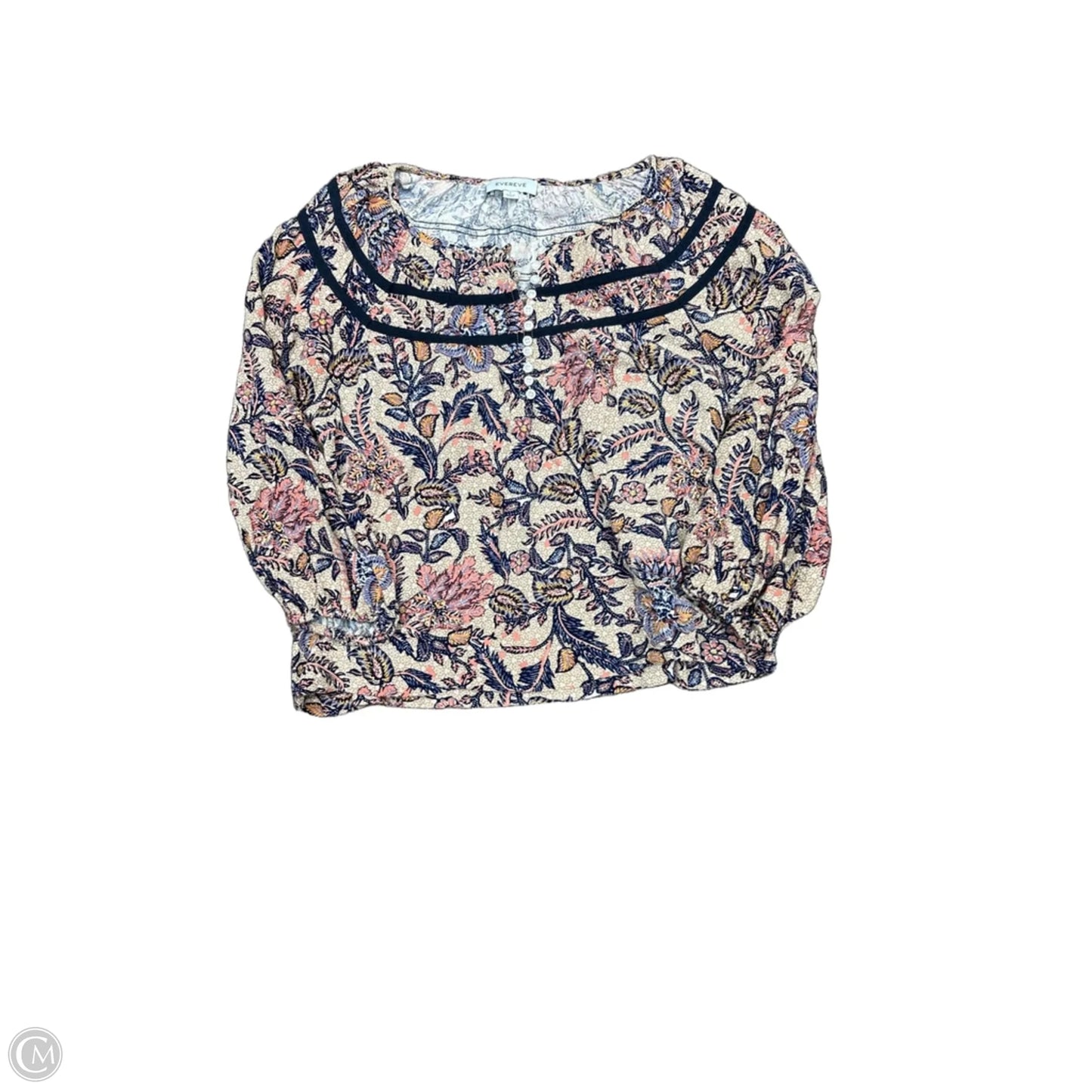 Top Long Sleeve By Evereve In Tan, Size: S