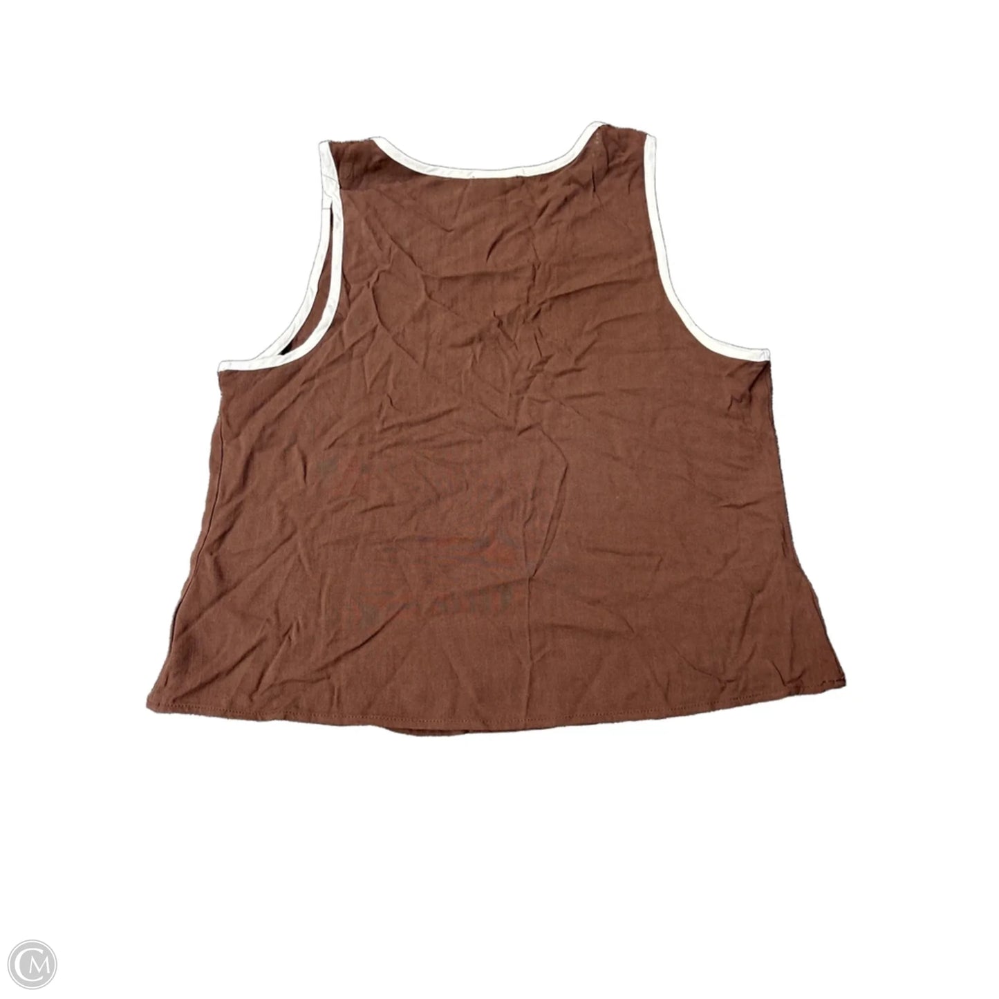 Top Sleeveless By Blu Pepper In Brown, Size: L