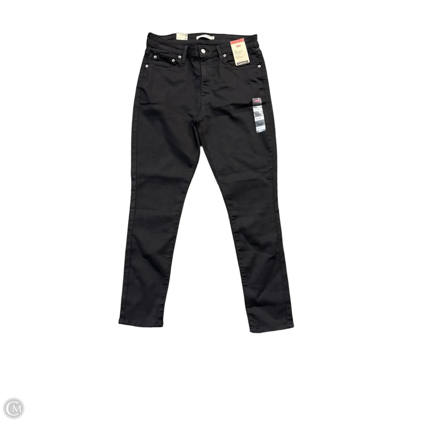 Jeans Skinny By Levis In Black Denim, Size: 12
