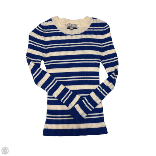 Top Long Sleeve By J. Crew In Blue & Cream, Size: Xs