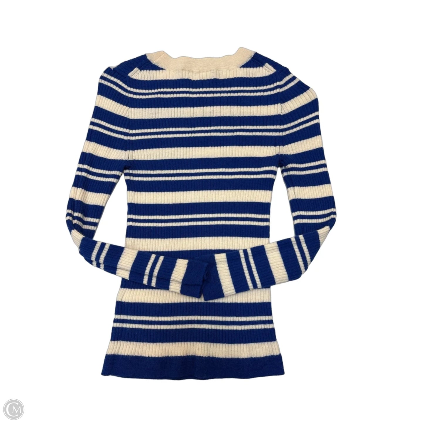 Top Long Sleeve By J. Crew In Blue & Cream, Size: Xs