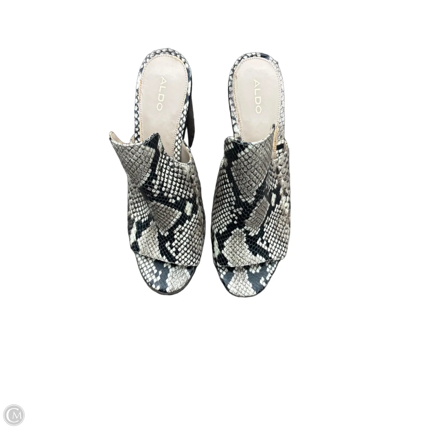 Sandals Heels Block By Aldo In Snakeskin Print, Size: 10