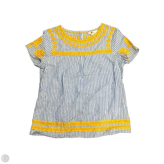 Top Short Sleeve By Boden In Blue & White, Size: M