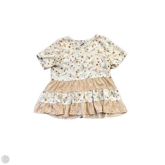 Top Short Sleeve By Paper Crane In Floral Print, Size: S