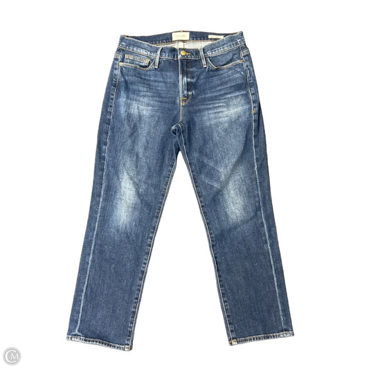 Jeans Straight By Frame In Blue Denim, Size: 6