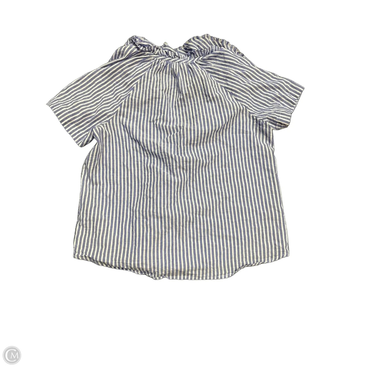 Blouse Short Sleeve By Chicos In Blue & White, Size: S