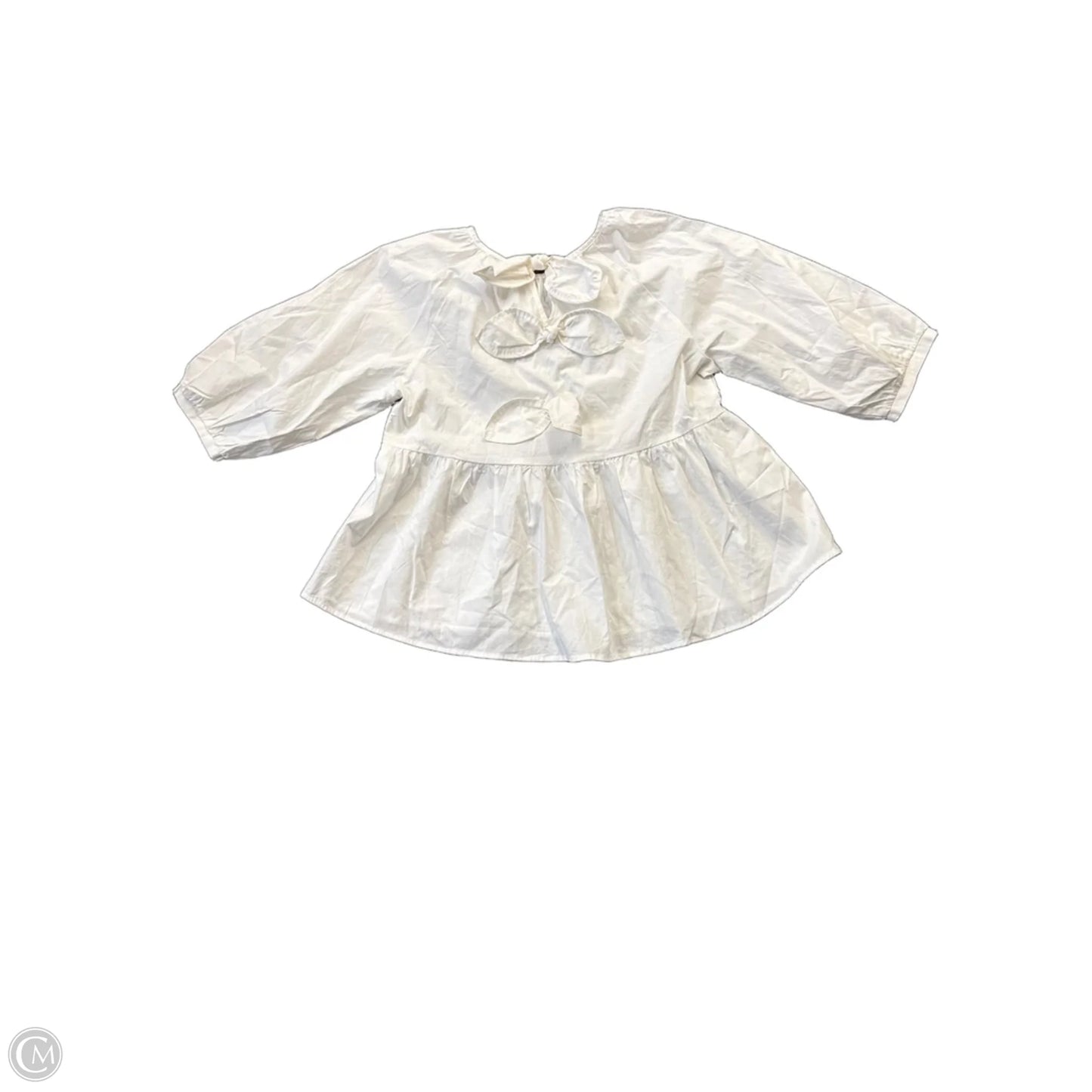 Top Long Sleeve By Cmf In White, Size: L