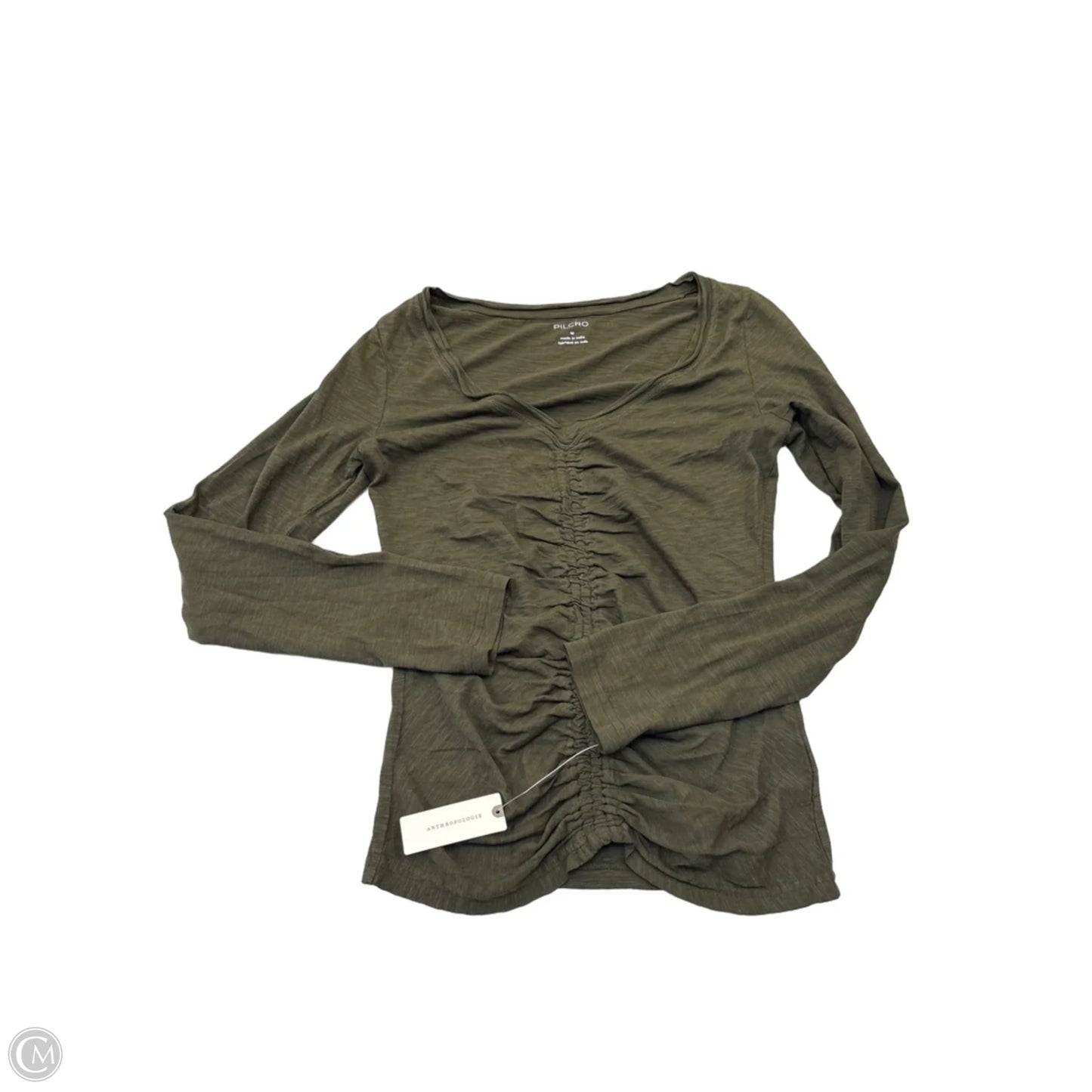 Top Long Sleeve Basic By Pilcro In Green, Size: M