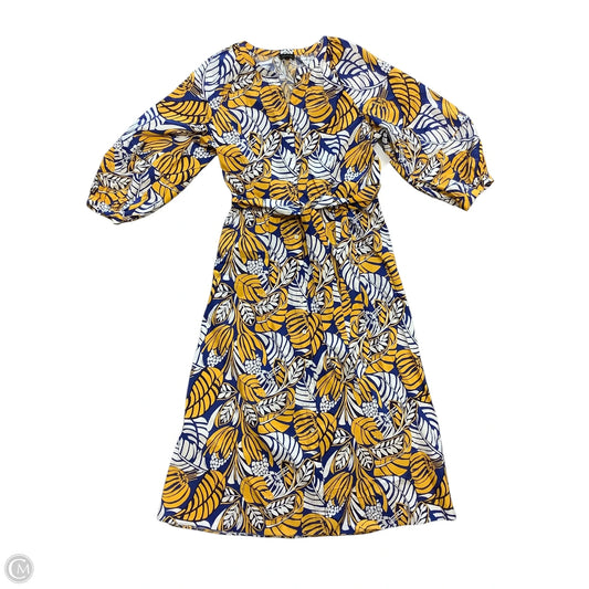 Dress Casual Midi By Talbots In Yellow, Size: 10
