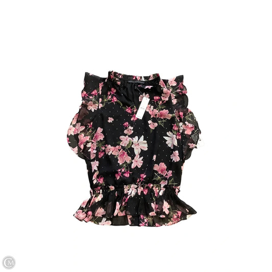 Blouse Short Sleeve By White House Black Market In Black, Size: Xs