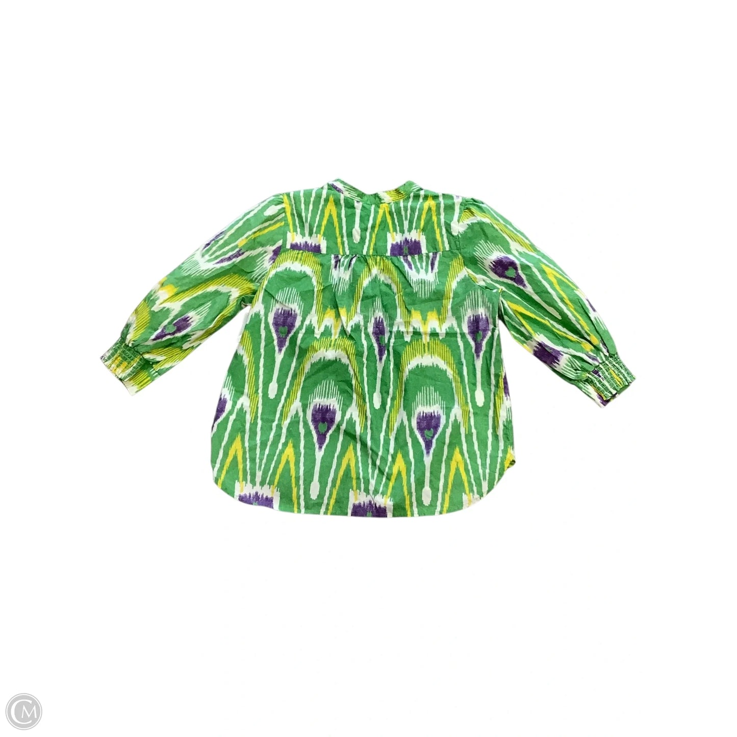 Blouse Long Sleeve By Anthropologie In Green, Size: L