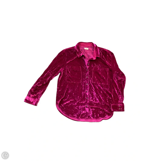 Blouse Long Sleeve By Pilcro In Pink, Size: M