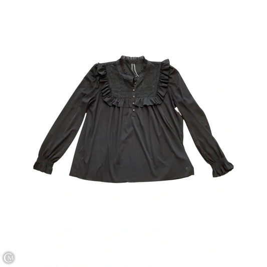 Blouse Long Sleeve By Anthropologie In Black, Size: M