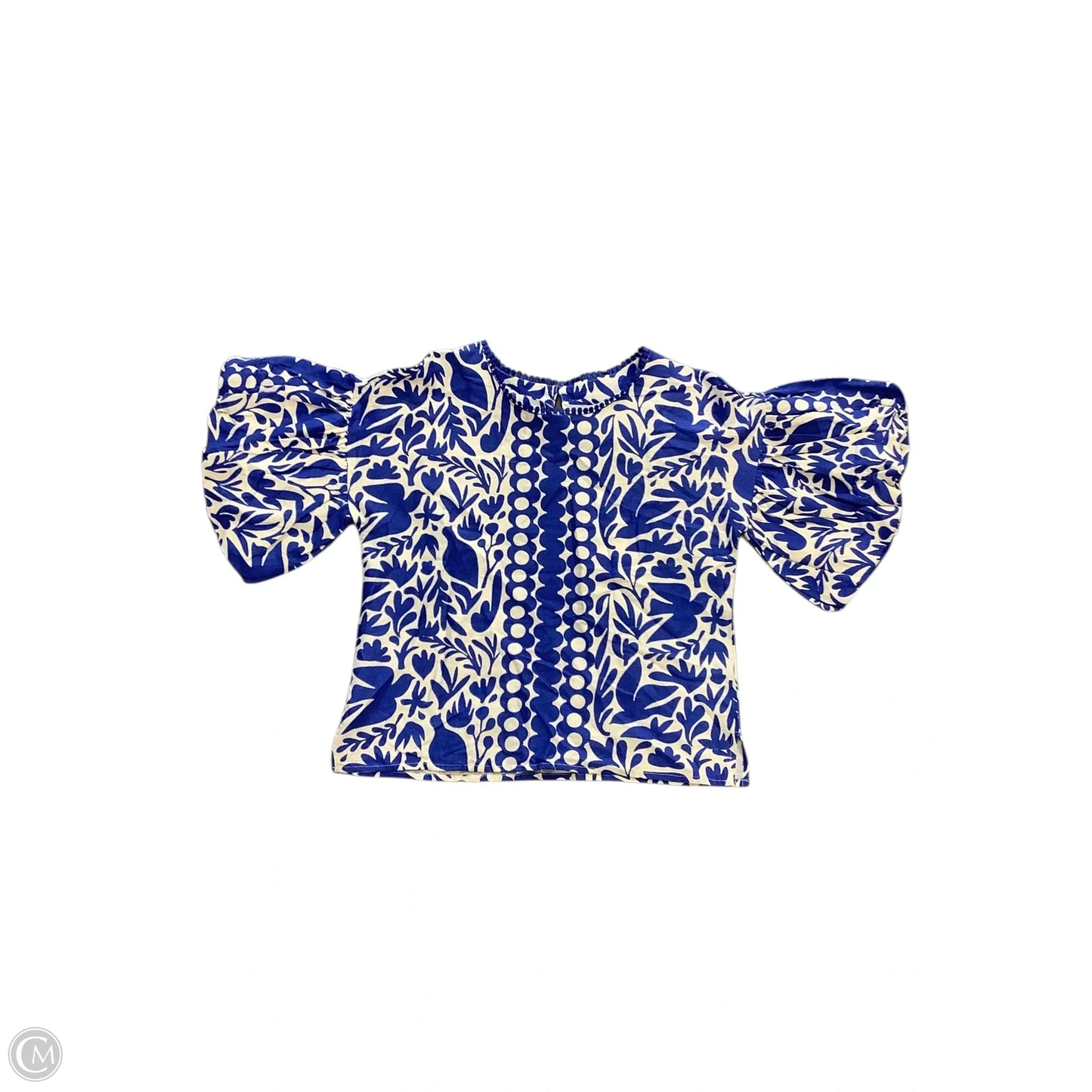 Blouse Short Sleeve By Cmb In Blue, Size: S