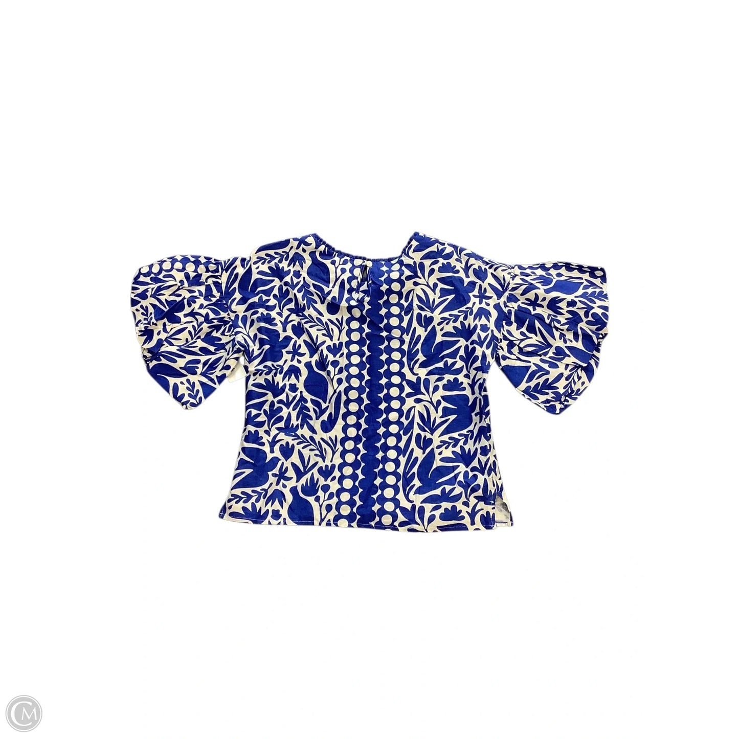 Blouse Short Sleeve By Cmb In Blue, Size: S