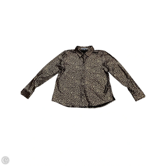 Blouse Long Sleeve By Elliot Lucca In Gold, Size: M