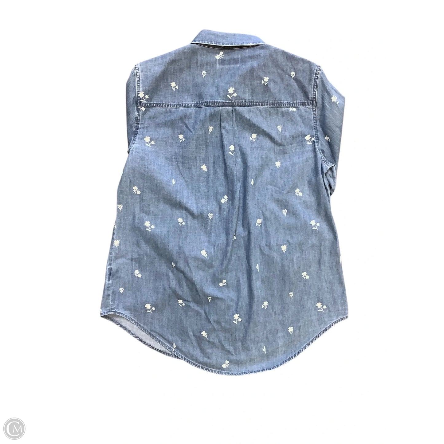 Blouse Long Sleeve By Cma In Blue Denim, Size: 8