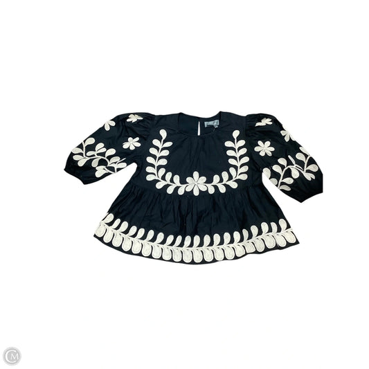 Top Short Sleeve By Anthropologie In Black, Size: M