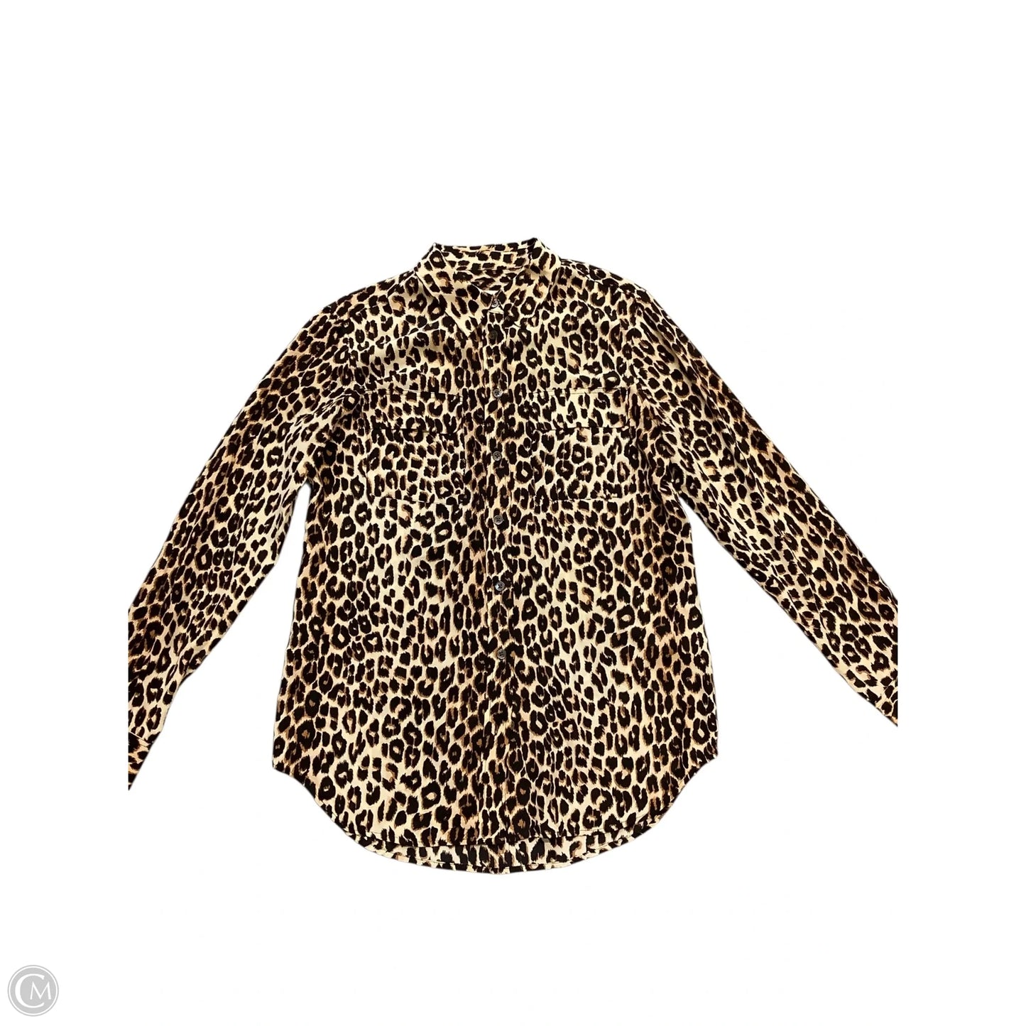 Blouse Long Sleeve By Equipment In Animal Print, Size: S