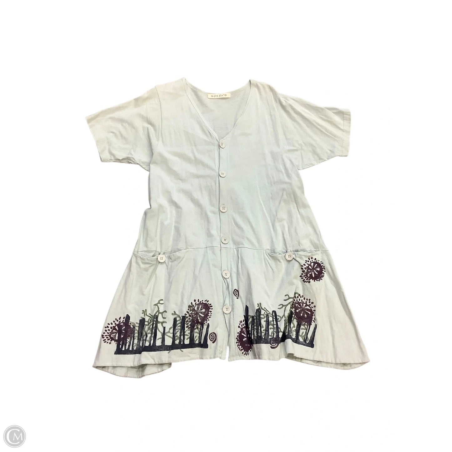 Tunic Long Sleeve By Cma In Blue, Size: S