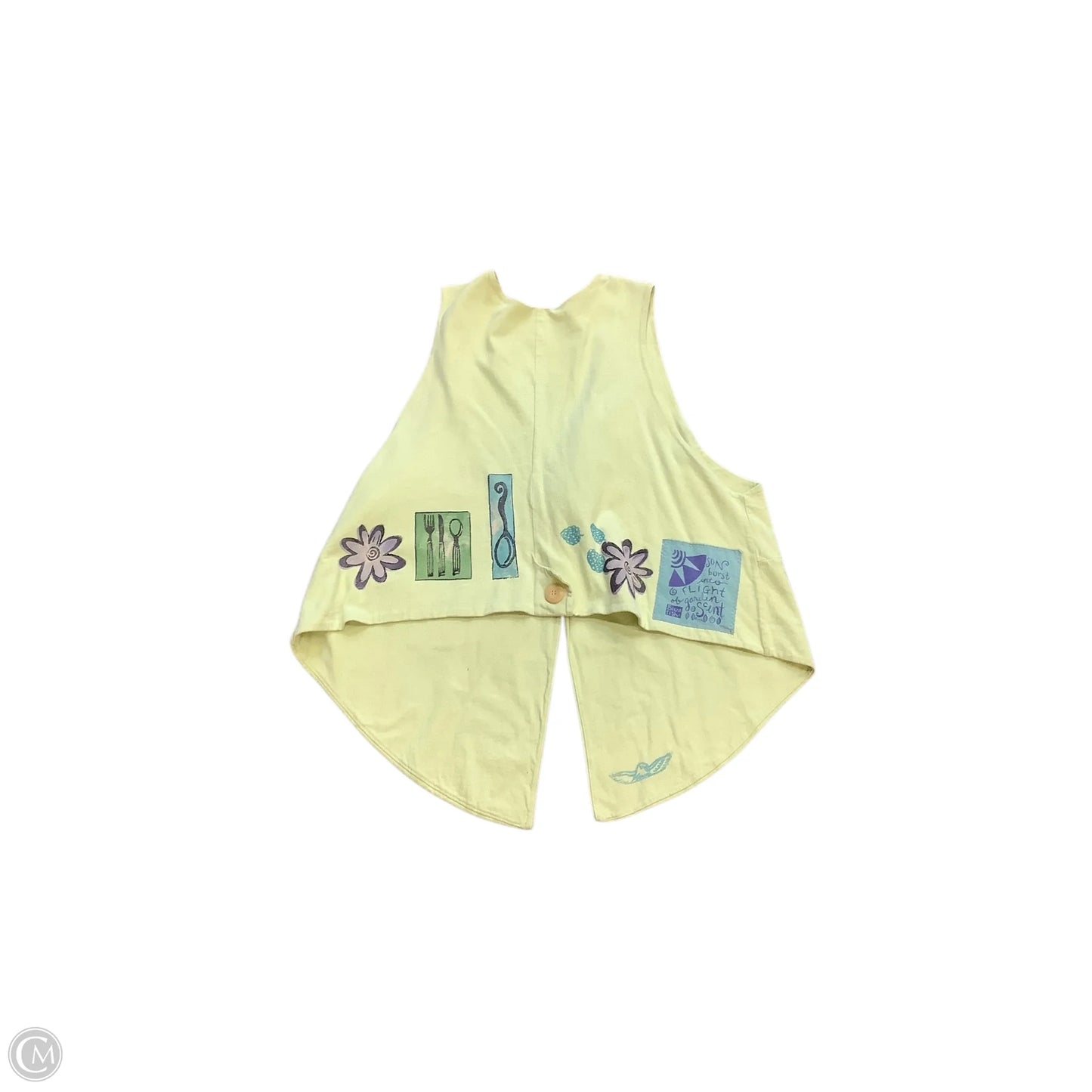 Top Sleeveless By Cma In Yellow, Size: S
