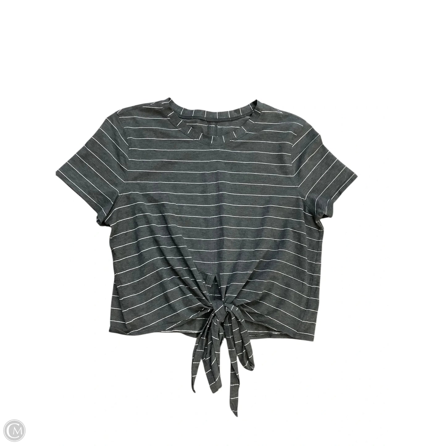 Athletic Top Short Sleeve By Lululemon In Grey, Size: S