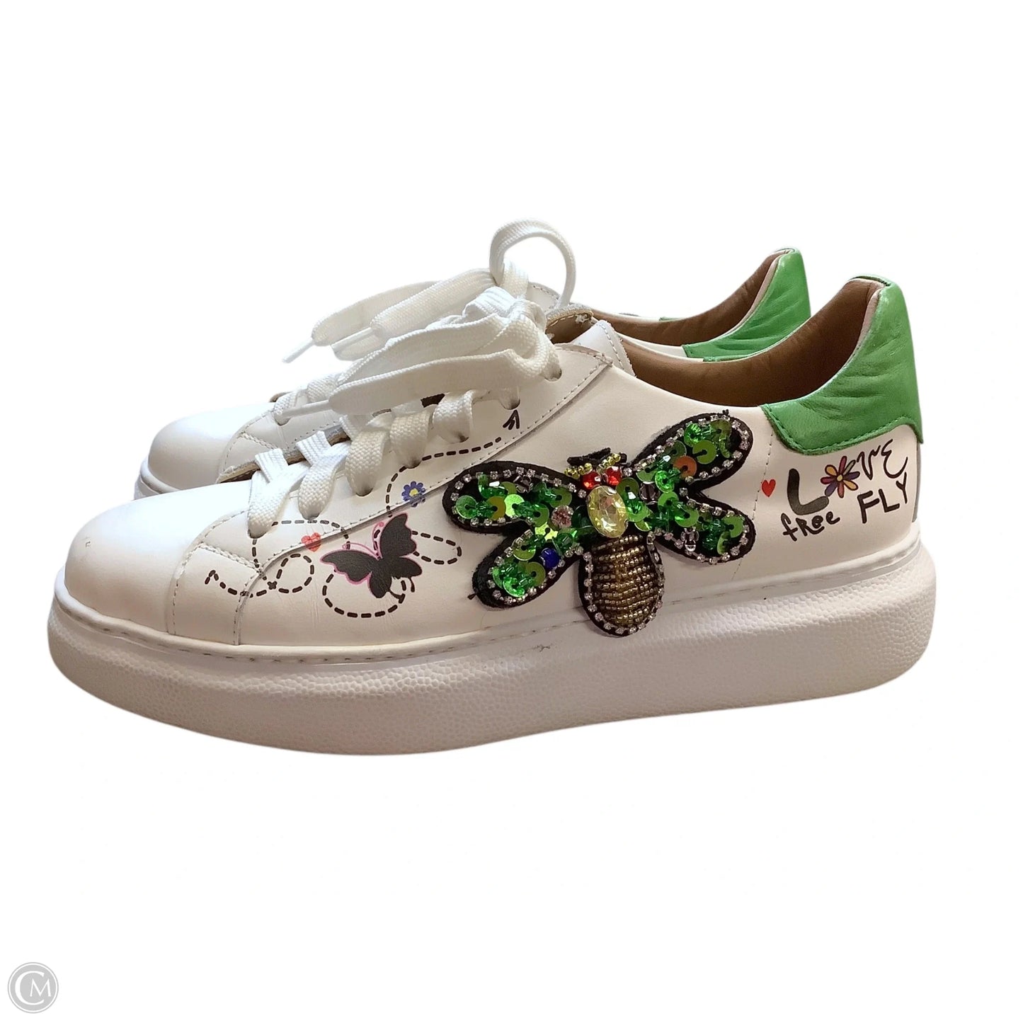 Shoes Sneakers By Cma In White, Size: 7.5(37) AS IS