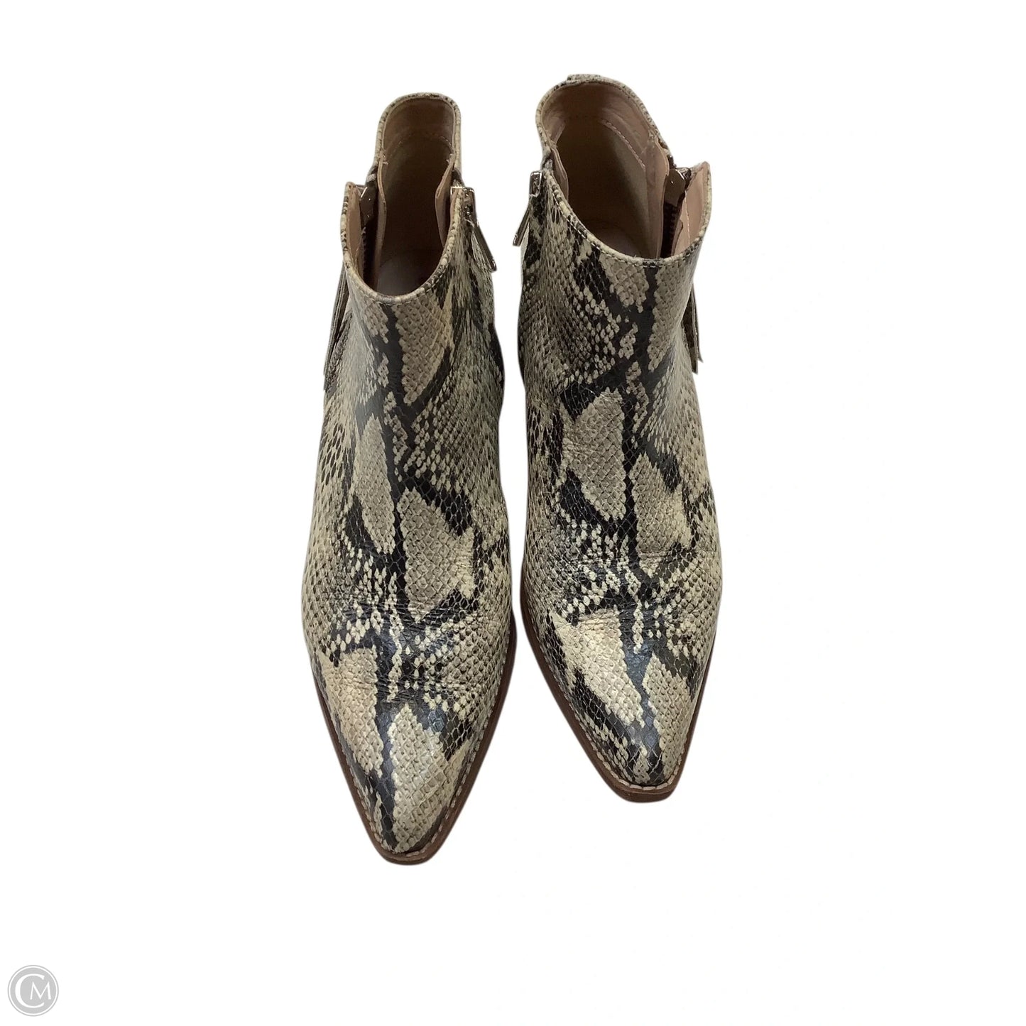 Boots Ankle Heels By Sam Edelman In Snakeskin Print, Size: 7.5