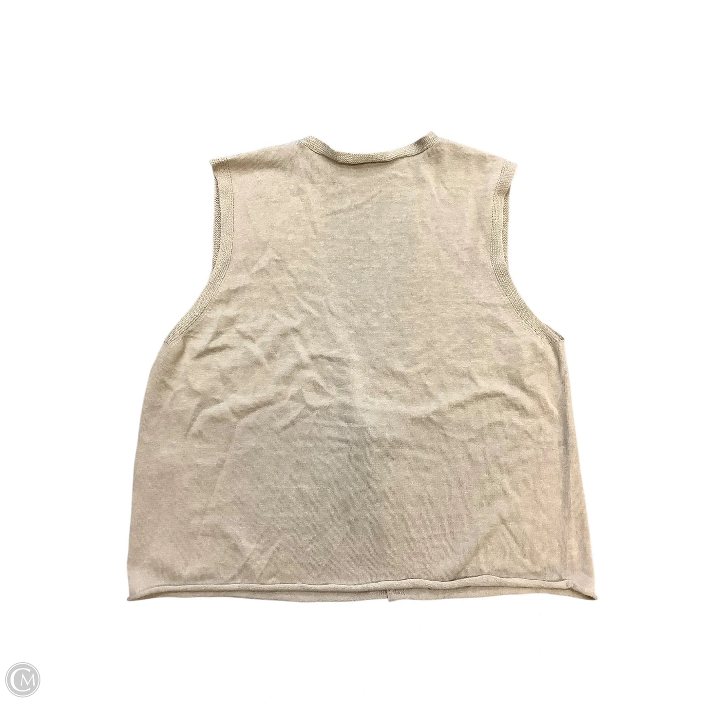 Vest Sweater By Eileen Fisher In Tan, Size: L