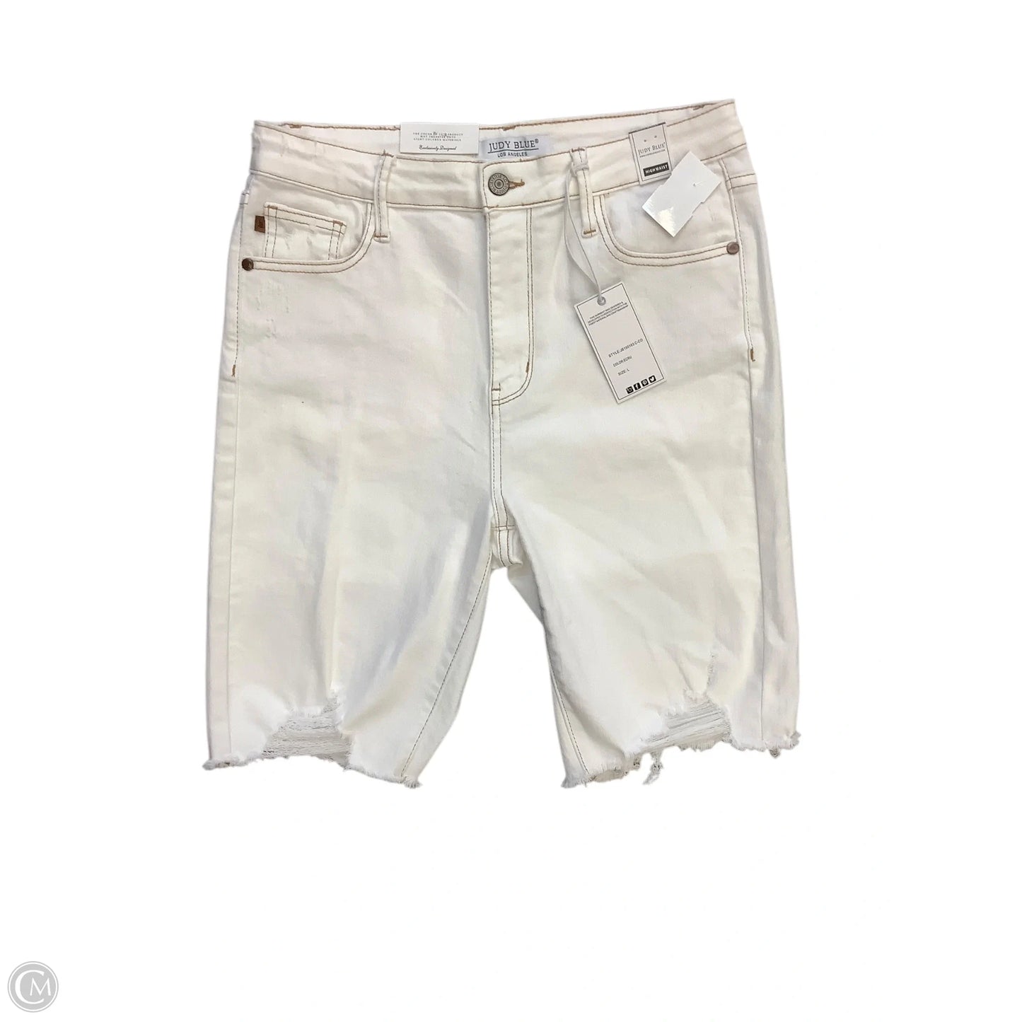 Shorts By Judy Blue In Cream, Size: L