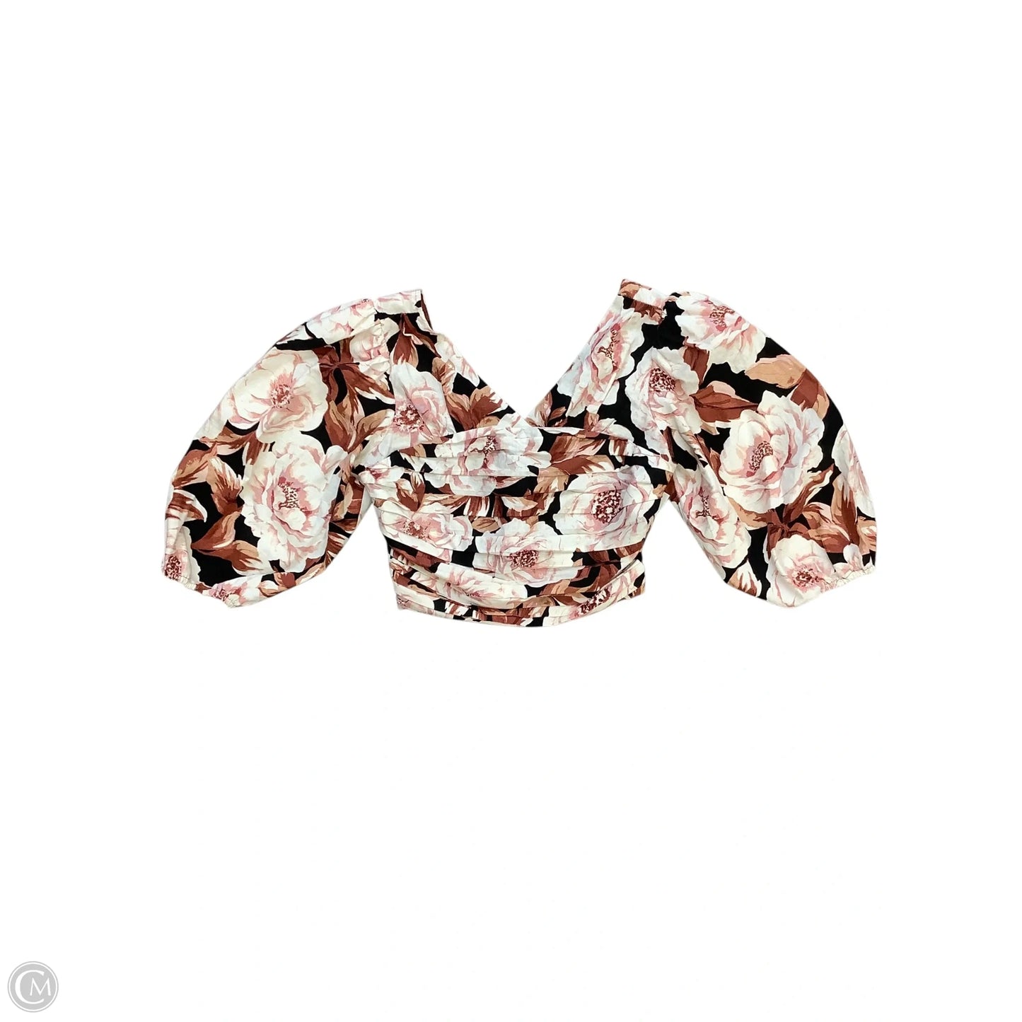 Top Short Sleeve By Express In Floral Print, Size: M