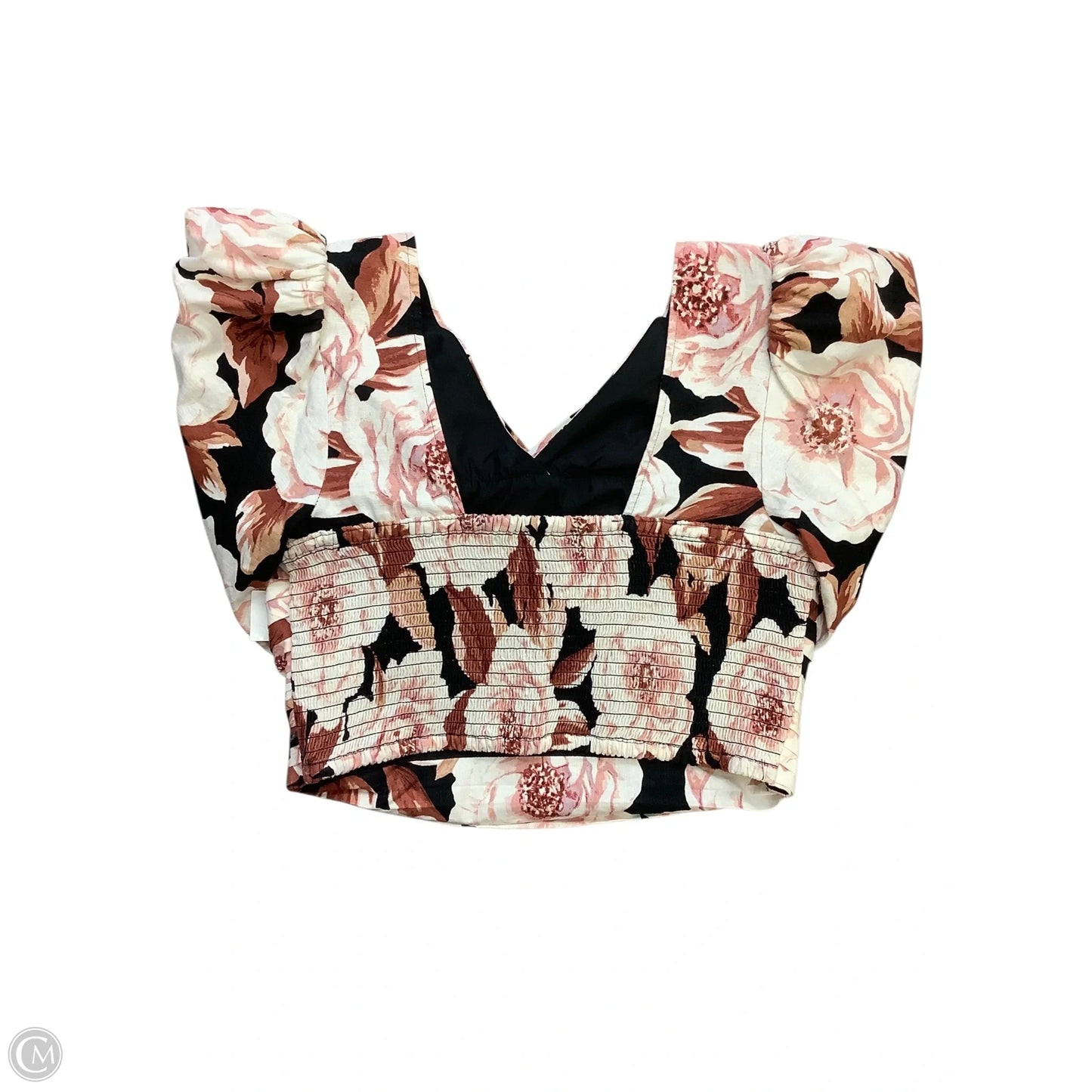 Top Short Sleeve By Express In Floral Print, Size: M