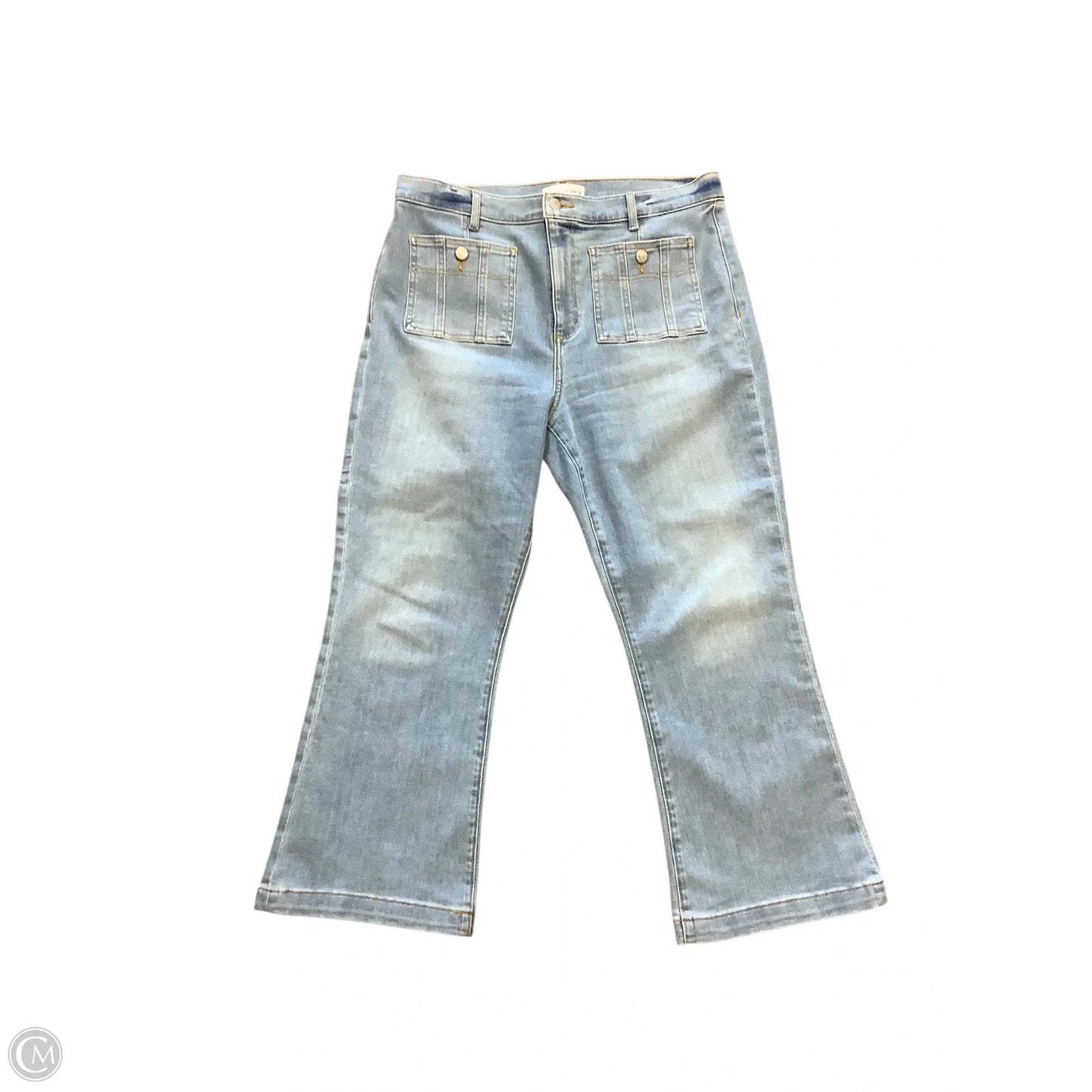 Jeans Straight By Loft In Blue Denim, Size: 14