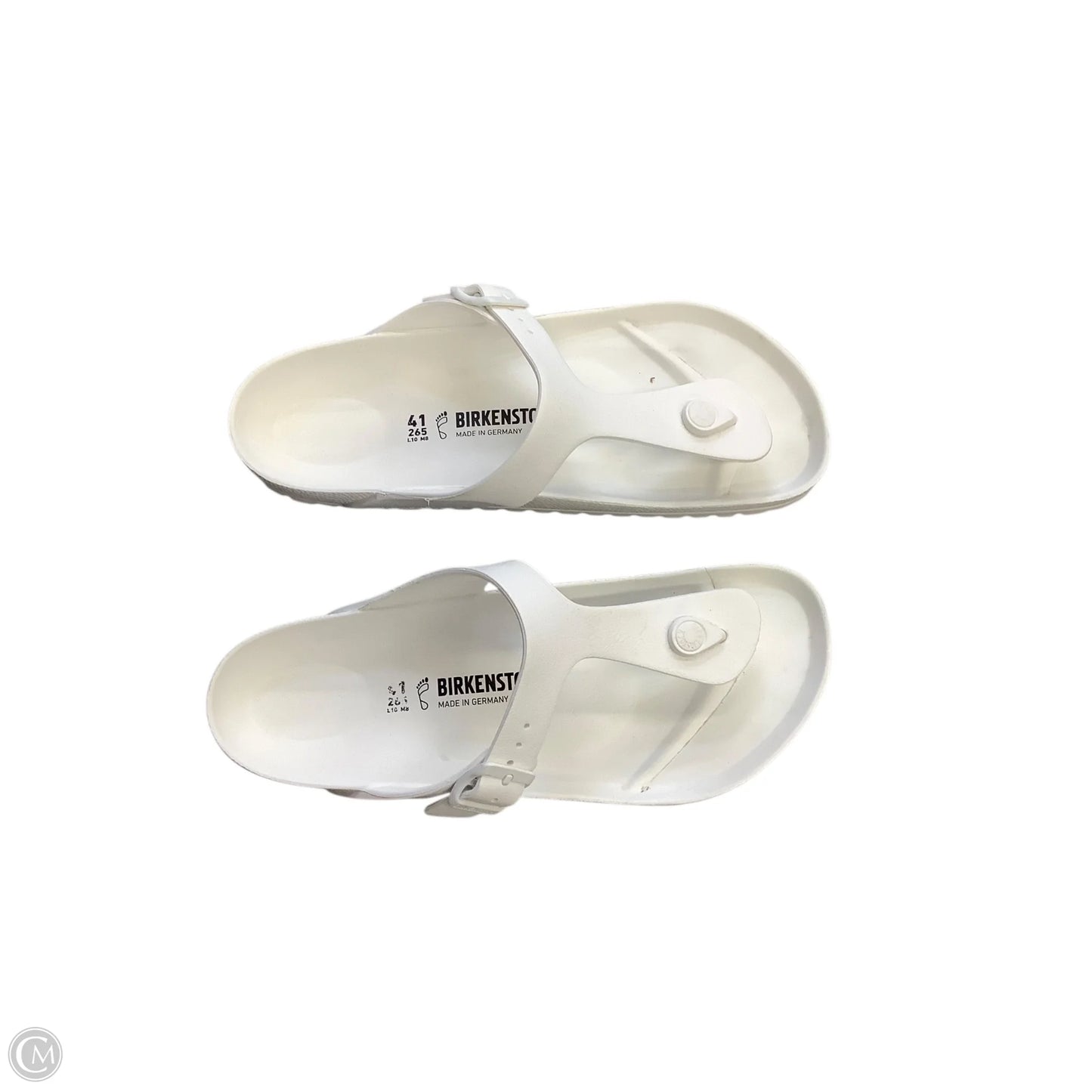 Sandals Flats By Birkenstock In White, Size: 11