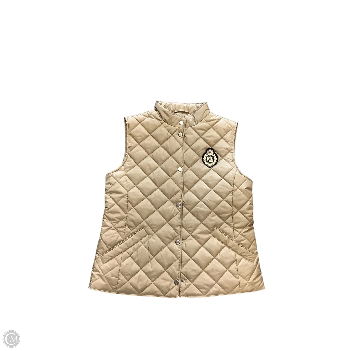 Vest Puffer & Quilted By Ralph Lauren Black Label In Gold, Size: S