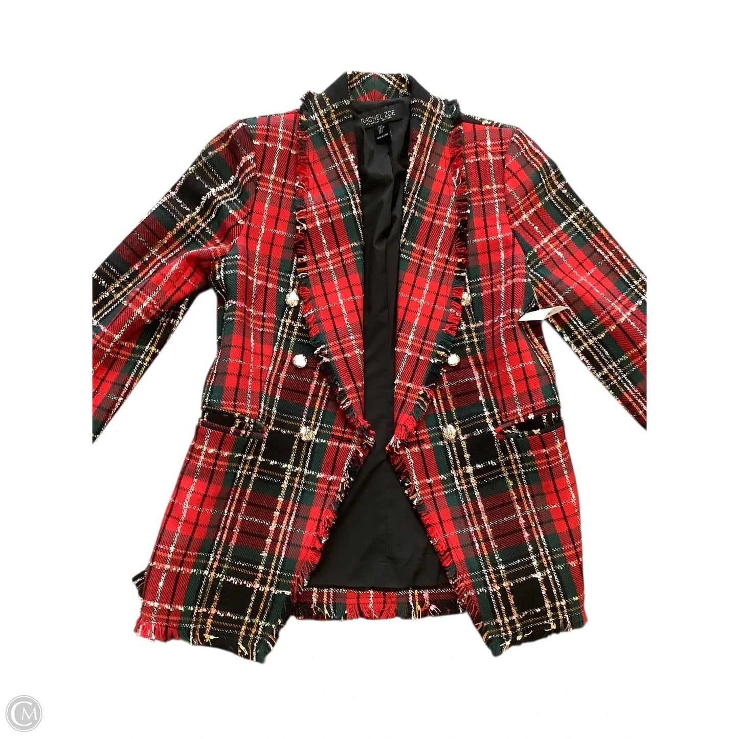 Blazer By Rachel Zoe In Plaid Pattern, Size: S