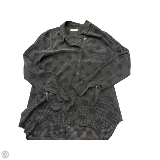 Blouse Long Sleeve By Equipment In Polkadot Pattern, Size: L