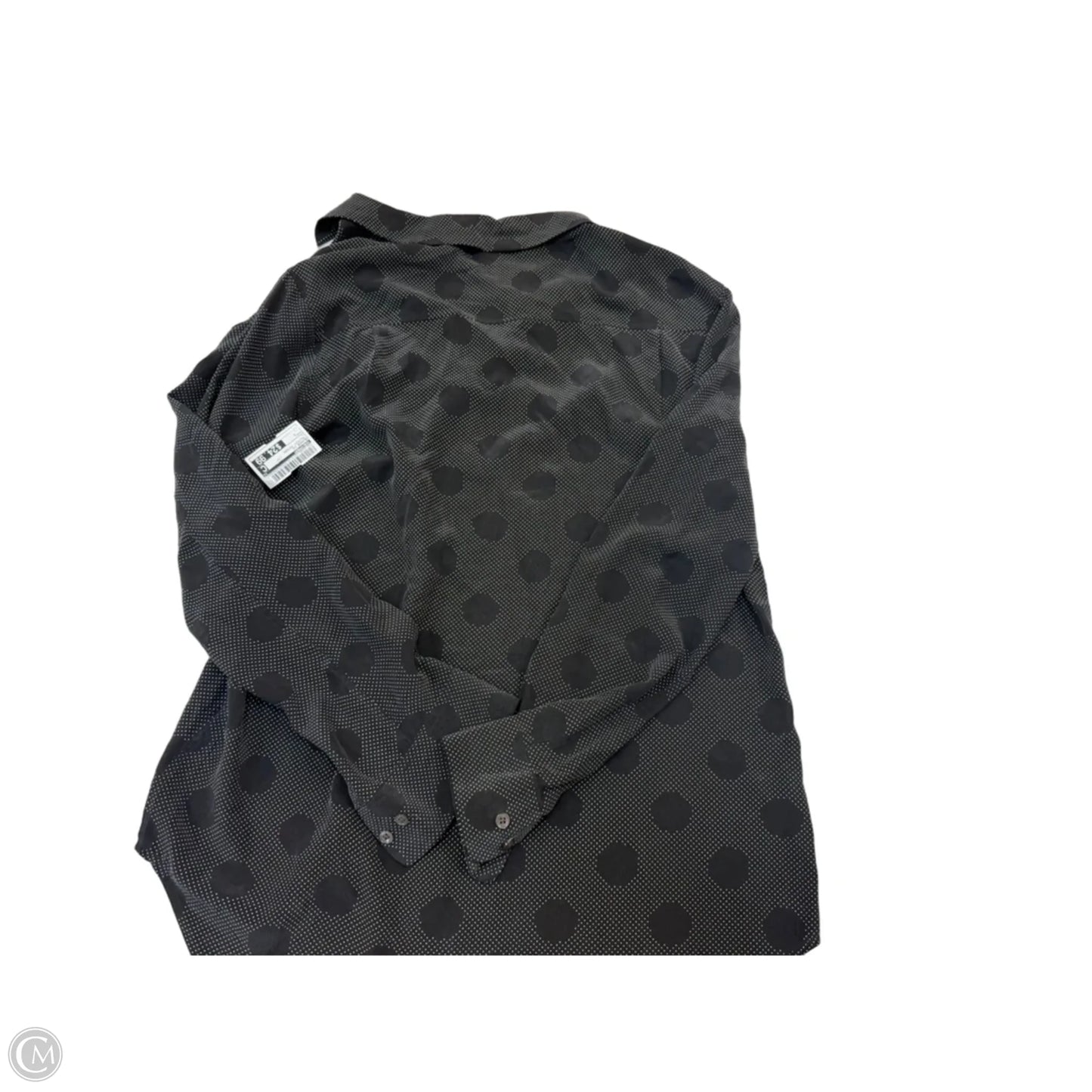 Blouse Long Sleeve By Equipment In Polkadot Pattern, Size: L