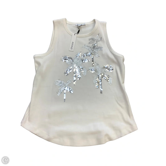 Top Sleeveless By Chicos In White, Size: L