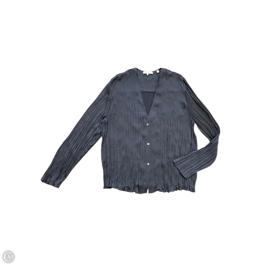 Blouse Long Sleeve By Vince In Blue, Size: Xl