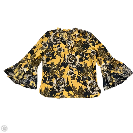 Blouse Long Sleeve By Cmb In Gold, Size: L