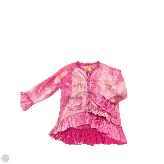 Blouse Long Sleeve By Cmb In Pink, Size: Osfm