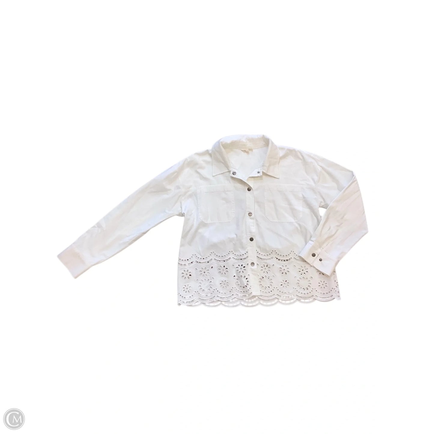 Jacket Denim By Mystree In White, Size: L