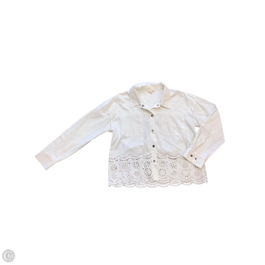 Jacket Denim By Mystree In White, Size: L