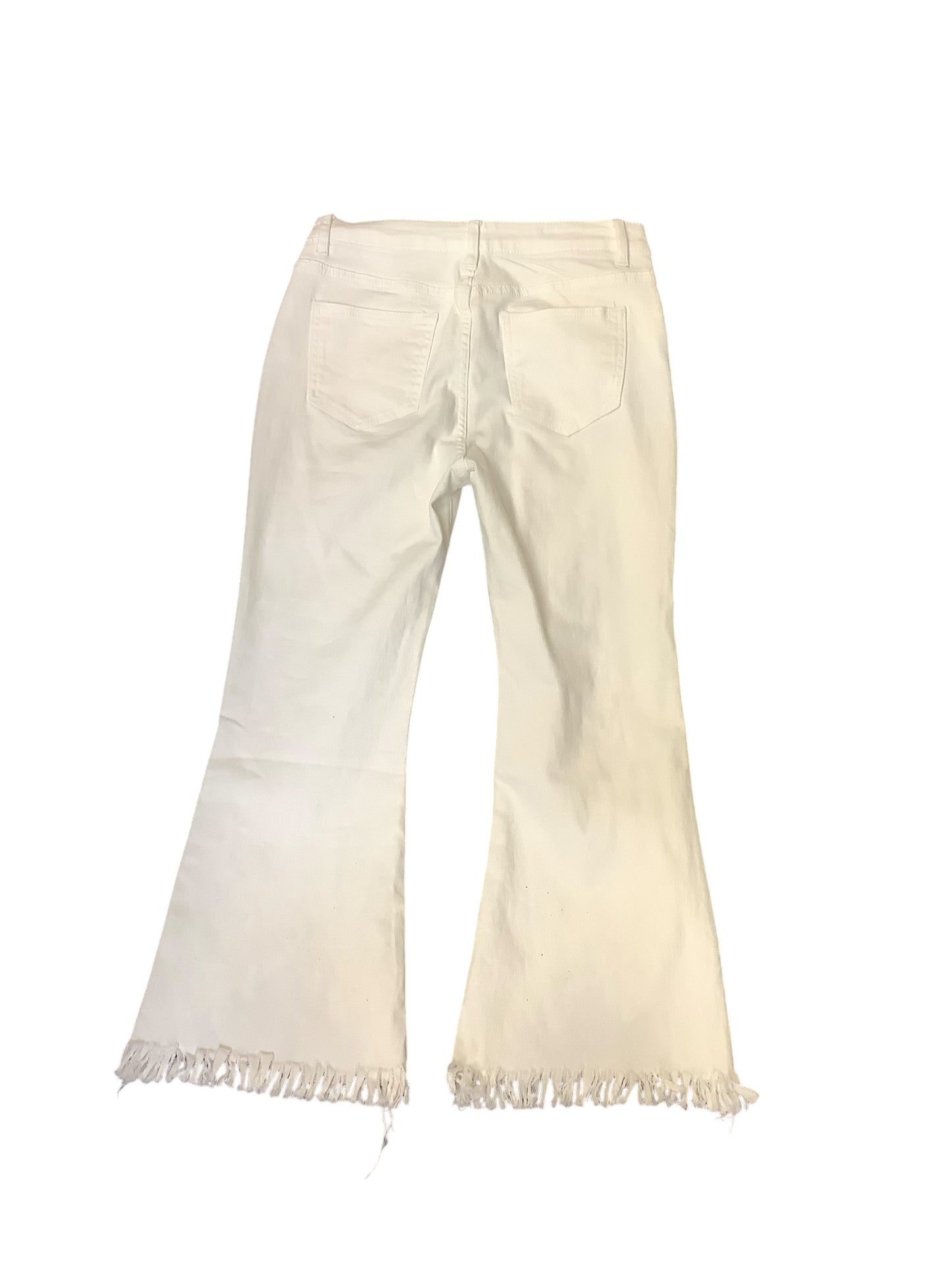 Jeans Cropped By Clothes Mentor In White, Size: L