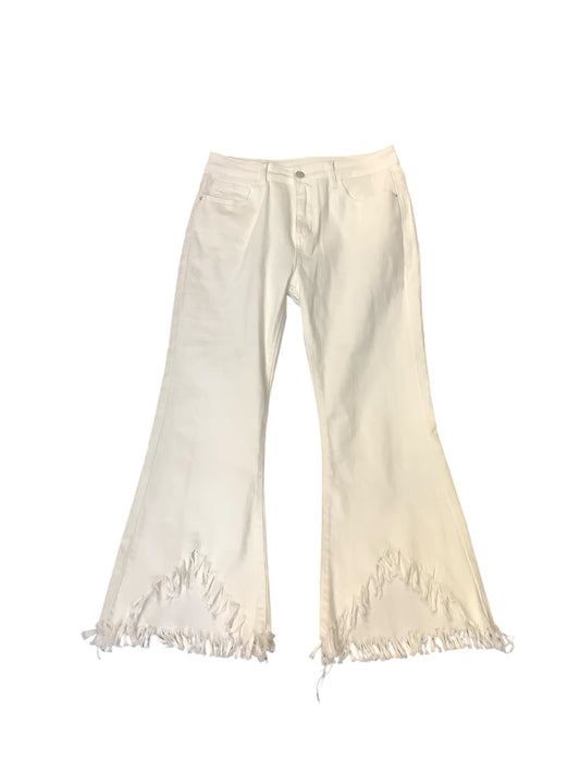 Jeans Cropped By Clothes Mentor In White, Size: L