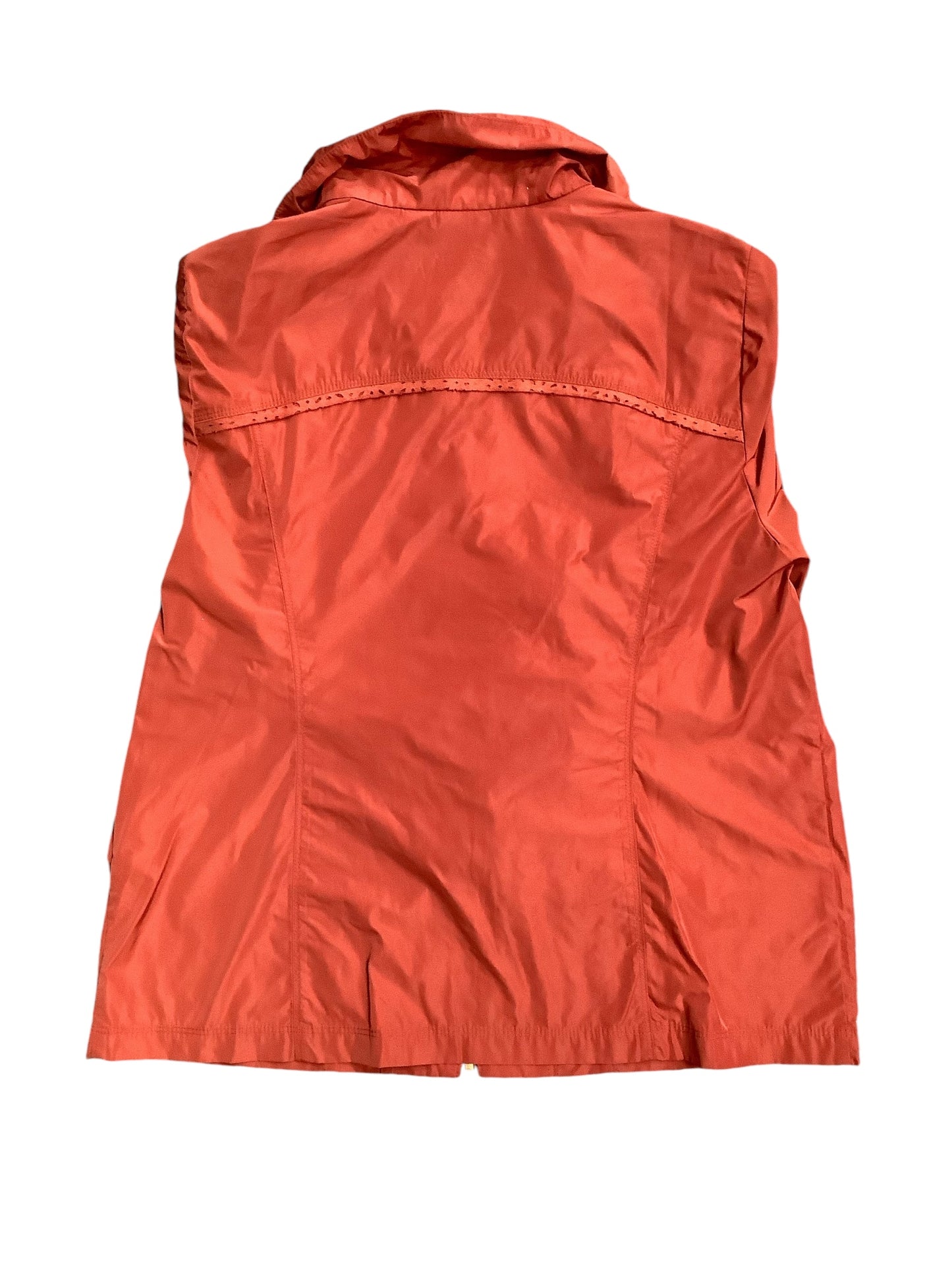 Jacket Windbreaker By Chicos In Orange, Size: L