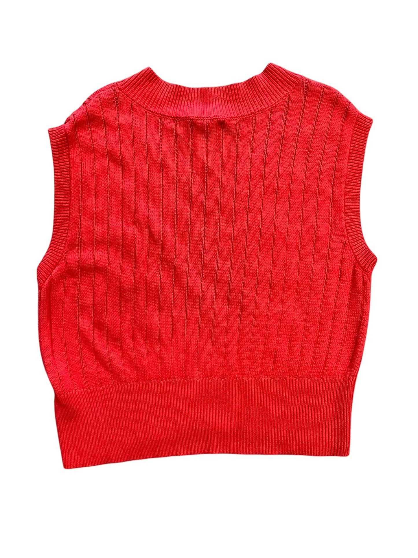 Vest Sweater By Clothes Mentor In Red, Size: Xl