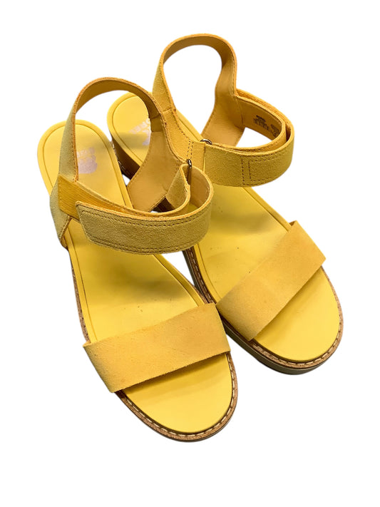 Sandals Heels Block By Sorel In Yellow, Size: 10