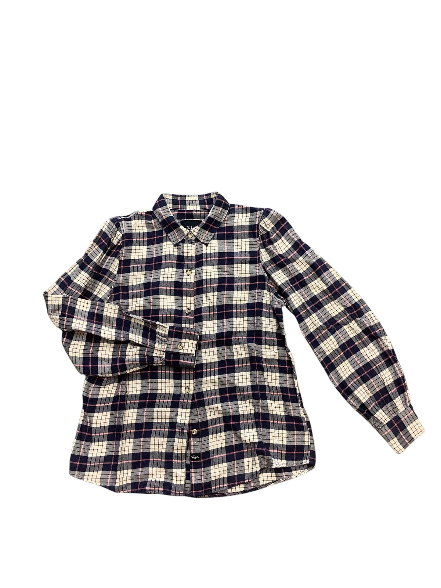 Top Long Sleeve By Rails In Plaid Pattern, Size: M